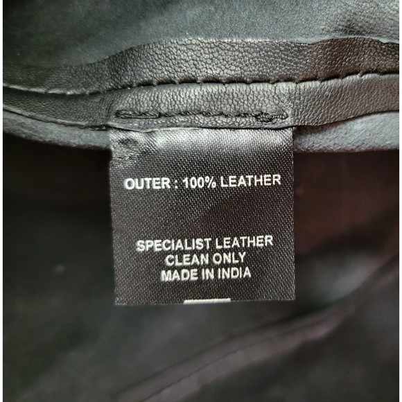 Saks Fifth Ave Oak Leather Judogi Vest Jacket Black Size XS New w/tag 16.5x39 - Picture 5 of 6